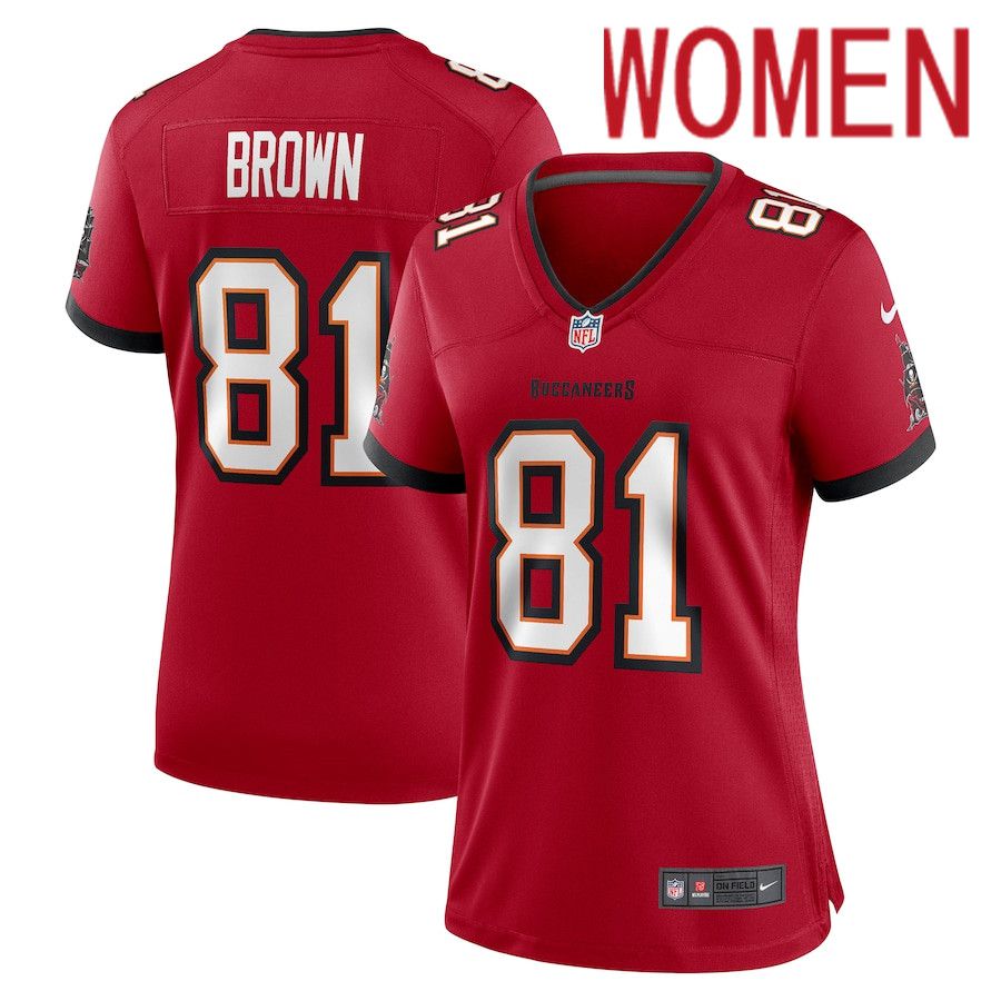 Women Tampa Bay Buccaneers #81 Antonio Brown Nike Red Game NFL Jersey->women nfl jersey->Women Jersey